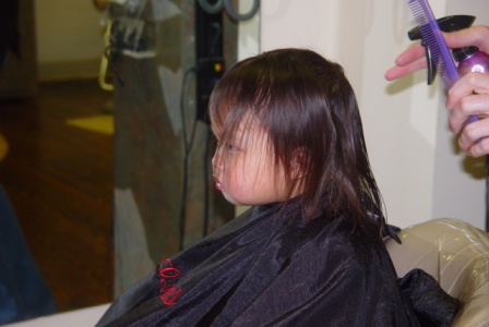 Kasen's first haircut